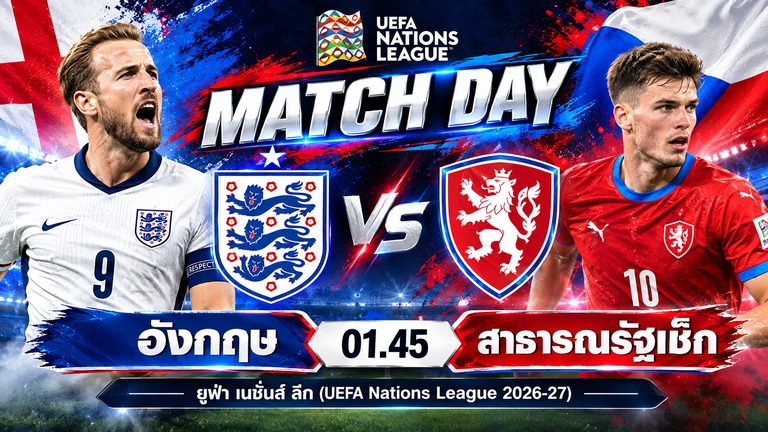 วิเคราะห์บอล อังกฤษ VS สาธารณรัฐเช็ก ยูฟ่า เนชั่นส์ ลีก A กลุ่ม 3