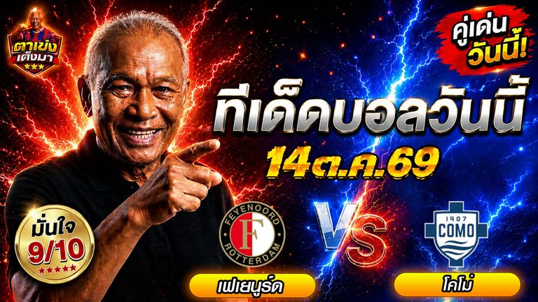 วิเคราะห์บอล เฟเยนูร์ด VS โคโม่ ทีเด็ดบอล UCL 2026-27